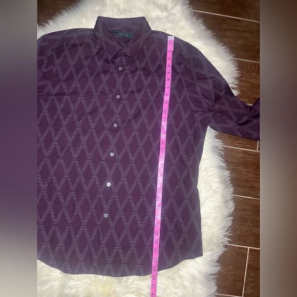 Perry Ellis Burgundy Longsleeved button down sz XL - Picture 6 of 6